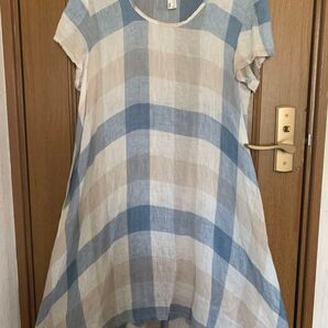 kelen ケレン リネン チェック柄ワンピース