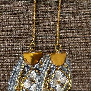インド刺繍リボンイヤリング