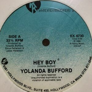 Yoland Bufford / Hey Boy / Love Teacher ミッド、スロー フィメールボーカル 1990年産 人気のグラデ盤 KON-KORD RECORDS ブラコン njs