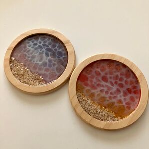 夕暮れ海模様レジントレー