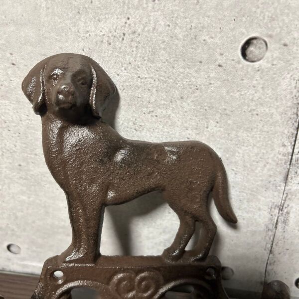 インテリア アイアン製 犬 壁掛けフック ダブルフック ウォールフック