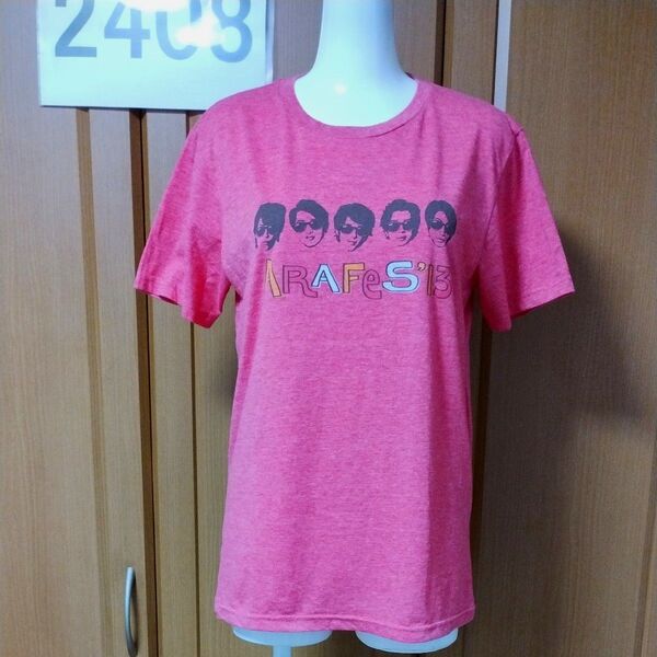 嵐 Tシャツ 霜降りピンク ARASHI アラフェス'13 NATIONAL STADIUM 2013 公式グッズ