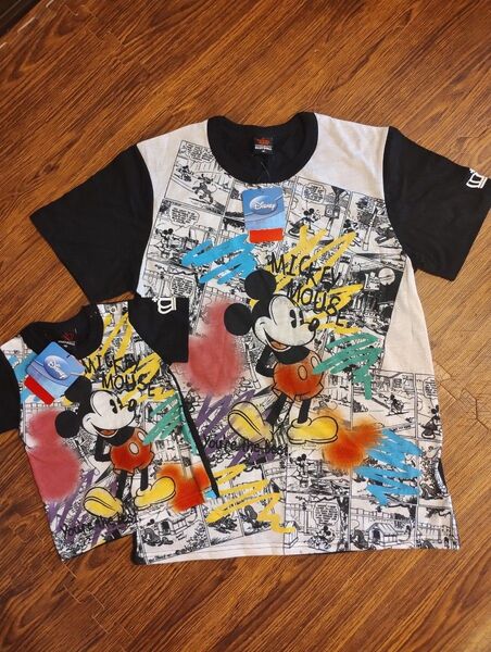 新品タグ付き ディズニー Tシャツ 親子おそろコーデ 2枚セット