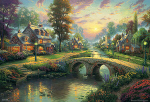 Art hand Auction S62-503 2000 Piece Jigsaw Puzzle Out of Print ☆Thomas Kinkade Happy Dusk World's Smallest Small Piece, toy, game, puzzle, jigsaw puzzle