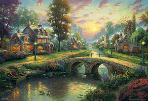 Art hand Auction S62-503 2000 Teile Puzzle vergriffen ☆Thomas Kinkade Happy Dusk Das kleinste kleine Teil der Welt, Spielzeug, Spiel, Puzzle, Puzzle