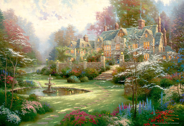 M81-822+976pz 1000 قطعة قطعتان من أحجية الصور المقطوعة المطبوعة ☆Thomas Kinkade Spring Garden World Tiny+PARADISE, مايك فلينتجي, لعبة, لعبة, لغز, أحجية جقسو