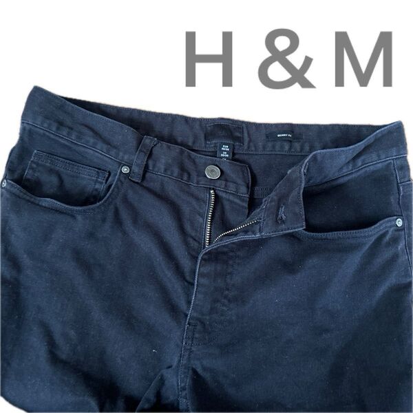 H&M スキニーフィット パンツ 黒チノパン
