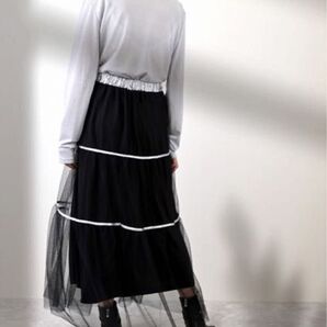 STYLEBLOCK スタイルブロック チュール×メタリックタフタティアードスカート ZARA ブラック イベント LIVE