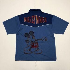 DISNEY ディズニー MICKEY ミッキー 90's 半袖シャツ L ネイビー