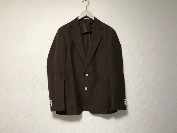 本物スーツセレクトSUITSELECTサマーテーラードジャケットサーフワークミリタリービジネススーツメンズ茶ブラウンS170Y5