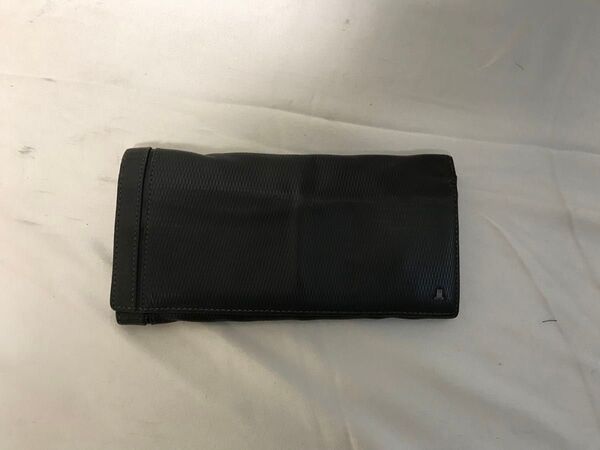 本物ランバンコレクションLANVIN COLLECTION本革レザー二つ折り長財布サイフコインケース札入れメンズレディースグレー