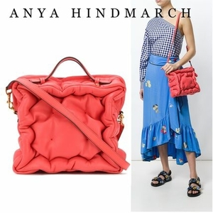 [ limited time price ]ANYA HINDMARCHaniya* is India March tea Be Cube handbag Chubby Cube leather 2WAY shoulder original leather 