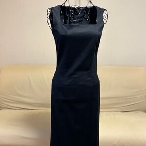 シンプル 細身ワンピース ブラック