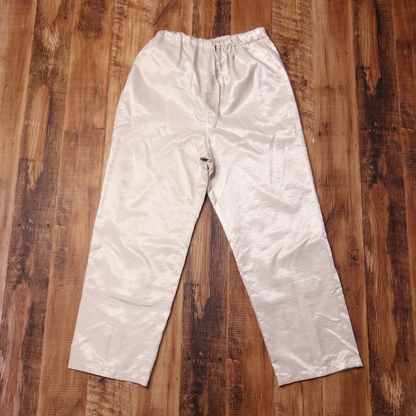 ダブルクローゼット w closet サテンイージーパンツ レディース フリーサイズ 古着 アイボリー KP41