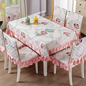  new goods tablecloth chair cover 9 point set stylish floral print four season applying atmosphere 