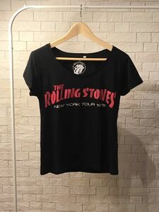 THE ROLLING STONES NEW YORK TOUR 1975 半袖Tシャツ FIFTY YEARS Mサイズ ブラック バックプリント ローリングストーンズ