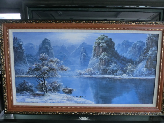 ★ Peinture à l'huile peinture de paysage Winter Guilin Yoshihide ★, Peinture, Peinture à l'huile, Nature, Peinture de paysage