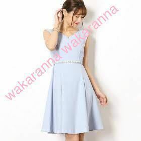  new goods Apuweiser-riche pearl belt attaching ska la flair One-piece 2das tea 38 number M light blue 9 not yet have on magazine publication . rice field .. party blue 