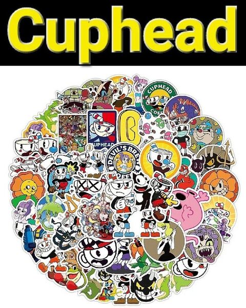 (57)50枚セット Cuphead カップヘッド 防水ステッカー シール ゲーム