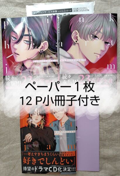 『ピンクハートジャム上下』ペーパー付き+『ピンクハートジャム beat1』とらのあな有償特典12P小冊子付き しっけ