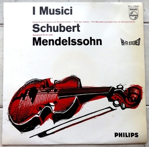 LP メンデルスゾーン 交響曲第9番 シューベルト ヴァイオリンと弦楽合奏のためのロンド ほか イ・ムジチ合奏団 SFL-7540