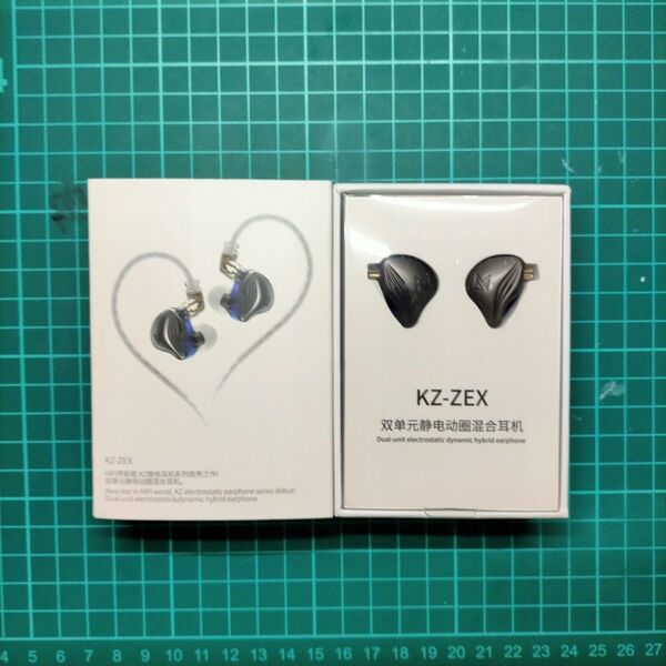 KZ ZEX 有線イヤホン グレー/ブルー マイク付き 美品