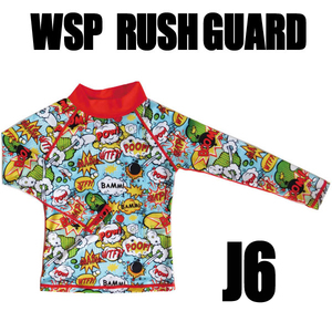 WSP 子ども用 ラッシュガード上 レッド　J6（6歳）ウォーターキッズ・サンスーツ
