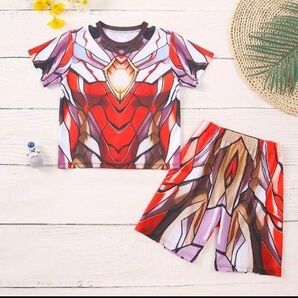 なりきり セットアップ 130cm ヒーロー ウルトラマン 戦隊 上下セット 半袖 仮面ライダー コスプレ