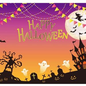 背景布 ハロウィン happy halloween 写真の背景 ハロウィンパーティー 墓地の背景 城 コウモリ エルフ 背景幕