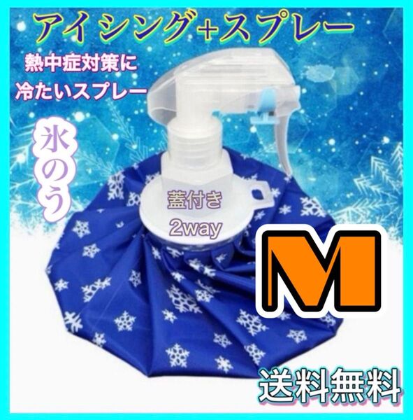 氷のう アイスバッグ 蓋付き スプレー 2way Mサイズ 熱中症対策 アイシング スポーツ