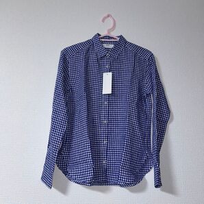 新品 ユニクロUNIQLO プレミアムリネン チェックシャツ