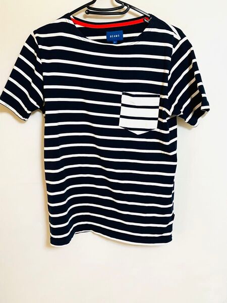 beams ボーダーTシャツ ネイビー×白 S
