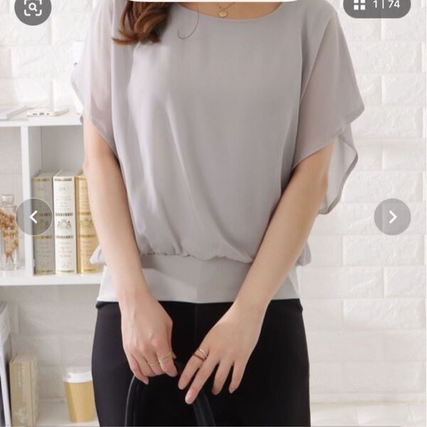 新品!★★ ☆彡涼しい〜!フリル半袖シフォンブラウス☆彡最後のピンクブラウスは、後ろ背景がなかった為ピンクにしてます!