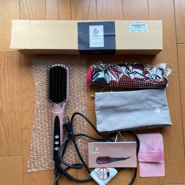 MiroPure ダブルマイナスイオン ストレートブラシ アイロン