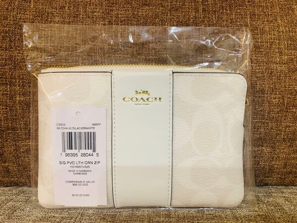 ★完全未開封★ COACH コーチ レザーミニポーチ ホワイト 未使用 新品