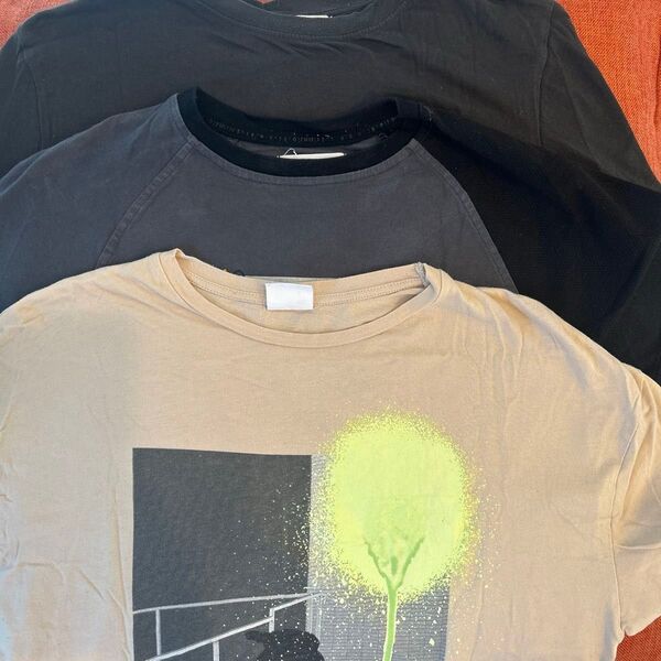 Tシャツ 長袖 3枚 ZARA 黒 グレー ももいろ 152 サイズ:150