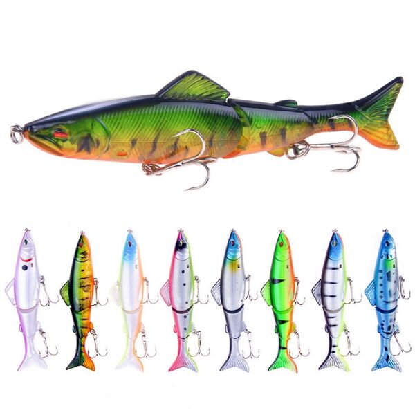 No.61 フローティングミノー 8本セット 13cm/18g マルチジョイントルアー 多関節釣りルアー
