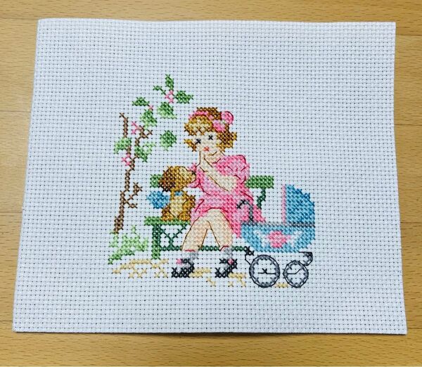 クロスステッチ完成品 女の子A
