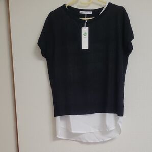 新品 タグ付き ikka ハニカムガラニット アンサンブル 半袖