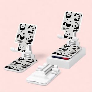 数量限定 新品 スマホスタンド パンダ柄 折りたたみ式 コンパクト 軽量 スマホホルダー