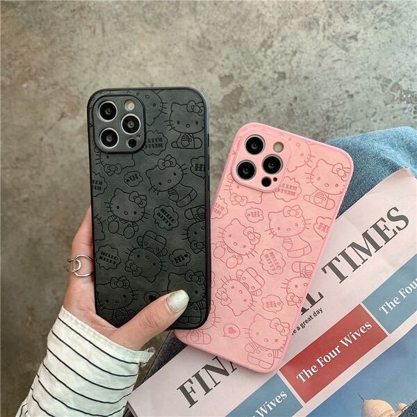 iPhone 12proケース スマホケース ハローキティ アイホンケース 黒