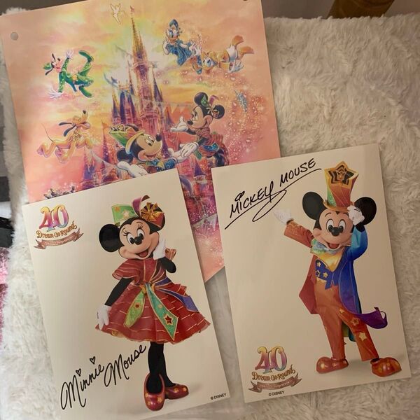 ポストカード ディズニー40周年 ミッキー&ミニー サイン付き