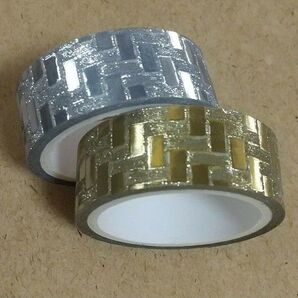 装飾テープ 金銀 ゴールド シルバー 2個セット