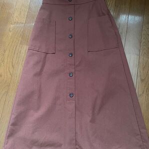 リネン混ロングスカート