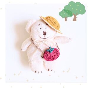 【ぬいぐるみ用】麦わら帽子とトマトのバッグ※長さ調節可♪*ハンドメイド*