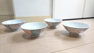 ◆弥生窯 花柄 茶碗 4個セット 食器◆