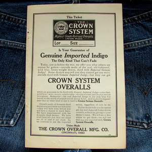 【雑誌広告】1916年 Crown Overalls 広告実物 ワーク カバーオール 古着 激レア 1910年代 USA