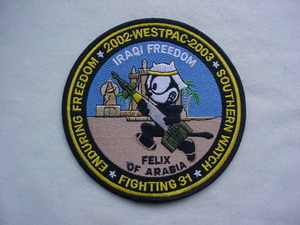 USN F-14 TOMCAT VF-31 TOMCATTERS IRAQI FREEDOM FERLIX OF ARABIA Patch!!