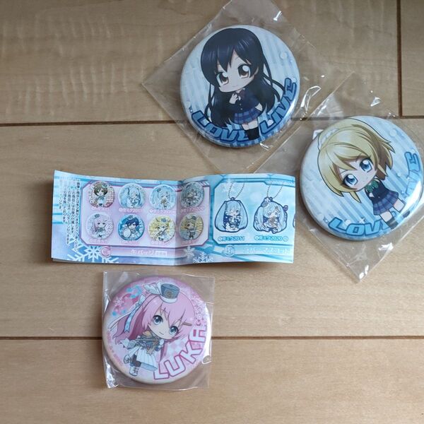 新品 バンダイガチャ 初音ミク★缶バッジ★巡音ルカ アニメ女の子キャラクターグッズ ラブライブおまけ付き