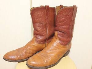 70's Ostrich leather Western pekos boots USA made Vintage goods 